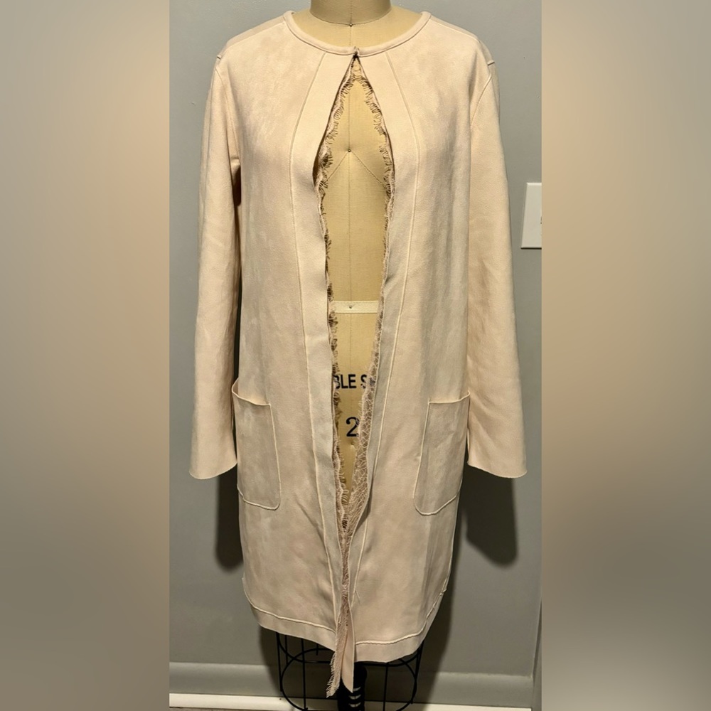 Cactus + Pearl Faux Suede Jacket with pretty detail Size S